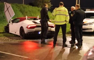 Lamborghini warte majątek rozbite. Holenderskie wesele nie było udane.