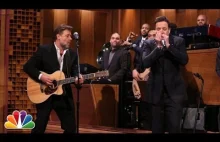 Russell Crowe & Jimmy Fallon w wykonaniu piosenki Johnnego Casha.