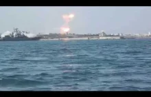 Rosyjski okręt odpalił rakiety i coś poszło nie tak.