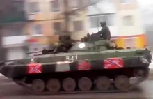 Ukraine, Makeevka, the convoy of military equipment of the Russia 30.01.2015