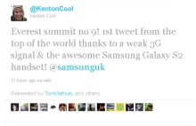 Pierwszy Tweet wysłany z Mount Everest z telefonu Samsung Galaxy S II [video