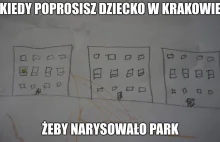 Kiedy poprosisz dziecko w Krakowie, żeby narysowało park!