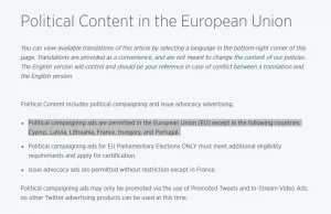 Twitter blokuje kampanię francuskiego rządu, gdyż może naruszać francuskie prawo