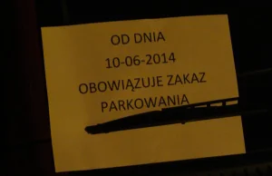 Zakaz parkowania. Od kiedy? Za godzinę.