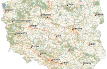 Mapa polskich dróg z naciskiem na oś
