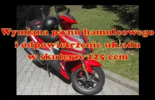 Skuter 125 ccm. Wymiana płynu hamulcowego i odpowietrzenie układu