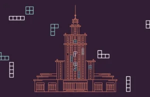 Tetris na oknach Pałacu Kultury i Nauki!