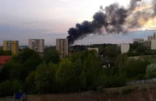 Pożar przy ul. Judyma w Szczecinie.