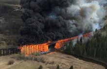 Pożar mostu kolejowego