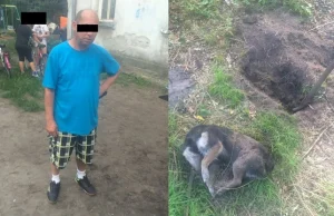 Pijany ojciec na oczach dzieci zakopał psa żywcem