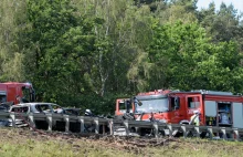 Spłonęli żywcem w karambolu na A6.