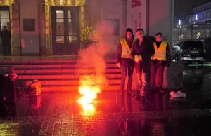 Narodowcy w obronie węgla spalili flagę Unii Europejskiej