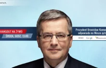 Komorowski zamiast debaty weźmie udział w Hangoucie Gazety.pl