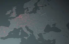 Rozwój sieci europejskich autostrad wizualizacja na mapie (1920-2020)