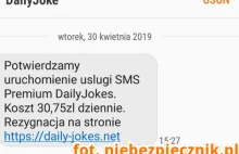 Sposób na oszustów "dopłaty 1 zł" dwa SMSy z banku