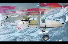 2 wingsuit flyers BASE jump into a plane in mid-air.