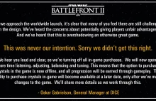 EA przeprasza i wyłącza mikrotransakcje w Battlefront 2.