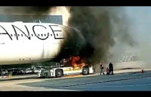Pożar samolotu Lufthansy na lotnisku we Frankfurcie