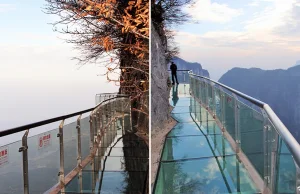 Szklany trakt na górze Tianmen w Chinach