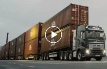 Ciężarowe Volvo kontra 20 przyczep i 750 ton