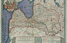 Ciekawa mapa Łotwy w języku łotewskim z 1920r.