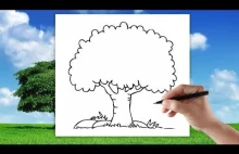 Ładne drzewo - Jak narysować drzewo - Nauka rysowania - krok po kroku