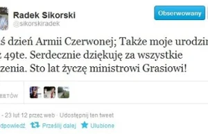 Radosław Sikorski obchodził wczoraj potrójne "święto"
