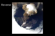 Erupcja wulkanu widziana z kosmosu