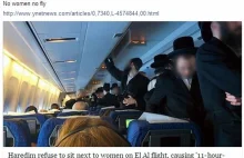 Lot z NY opóźniony o 11 godzin. Żydzi nie chcieli siedzieć obok kobiet.