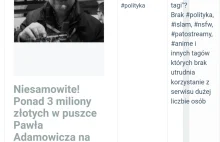 Moderacja odrzuca zgłoszenie za brak tagu #polityka w znalezisku o Adamowiczu