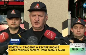 Wiadomo, co stało się w escape roomie. Nowe fakty w sprawie pożaru w Koszalinie