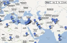 Mapa ataków muzułmanów na zachodnie ambasady