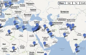 Mapa ataków muzułmanów na zachodnie ambasady