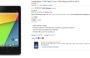 Nowy Nexus 7 wysyłany bezpośrednio z Amazonu