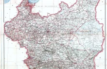 Samochodowa mapa Polski z lat 30.