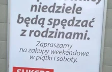 'Nasi pracownicy niedzielę będą spędzać z rodzinami'. Ludzki supermarket