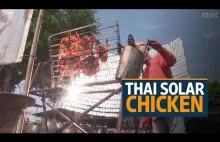 Thai chicken grilowana przy użyciu energii słonecznej.