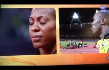 Usain Bolt przerywa wywiad na czas amerykańskiego hymnu