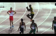 Wyluzowany Usain Bolt zabawia publiczność w Glasgow