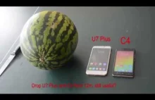 Funny Video: Insert the OUKITEL U7 Plus and C4 Phone in a watermelon