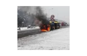 Pożar autobusu we Włocławku