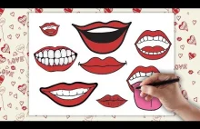 Usta - Jak narysować usta - Nauka rysowania - krok po kroku