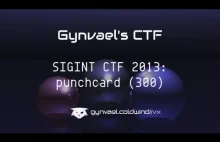 Gynvael's CTF: SIGINT CTF 2013 punchcard