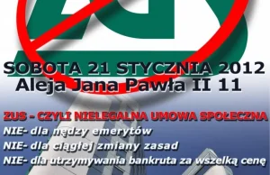 21 stycznia zademonstrujmy swój sprzeciw wobec praktyk rządu i zus