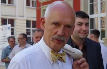 Burza po geście Janusza Korwin Mikke w europarlamencie