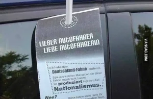 Niemcy walczą ze swoim nacjonalizmem usuwając kierowcom-kibicom flagi