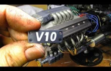 Ręcznie wykonany silnik V10 o pojemności 125cc!