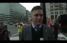 White nationalist Richard Spencer punched in the face camera while doing...