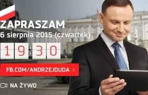 Andrzej Duda będzie transmitował swoje zaprzysiężenie na żywo na Facebooku!