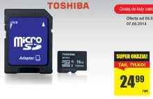 Produkty z Biedronki: INFO #5 - KARTA MICROSD TOSHIBA 16GB Z BIEDRONKI